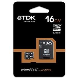 TDK 16GB Class 4 Micro SDHC Memory Card with Adapter ذاكرة تي دي كي  16جيجا مناسبة للكاميرات والجوال